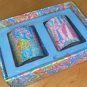 NWT Lilly Pulitzer Pink Palm Candle Set